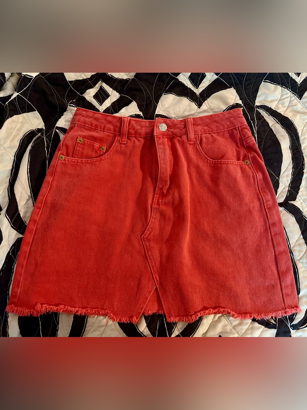 GB Red/pink Denim Mini Skirt size M